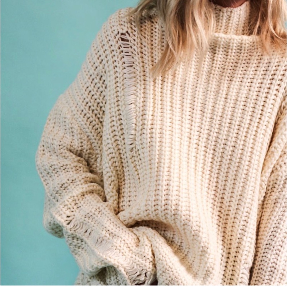 Oversized distressed sweater
